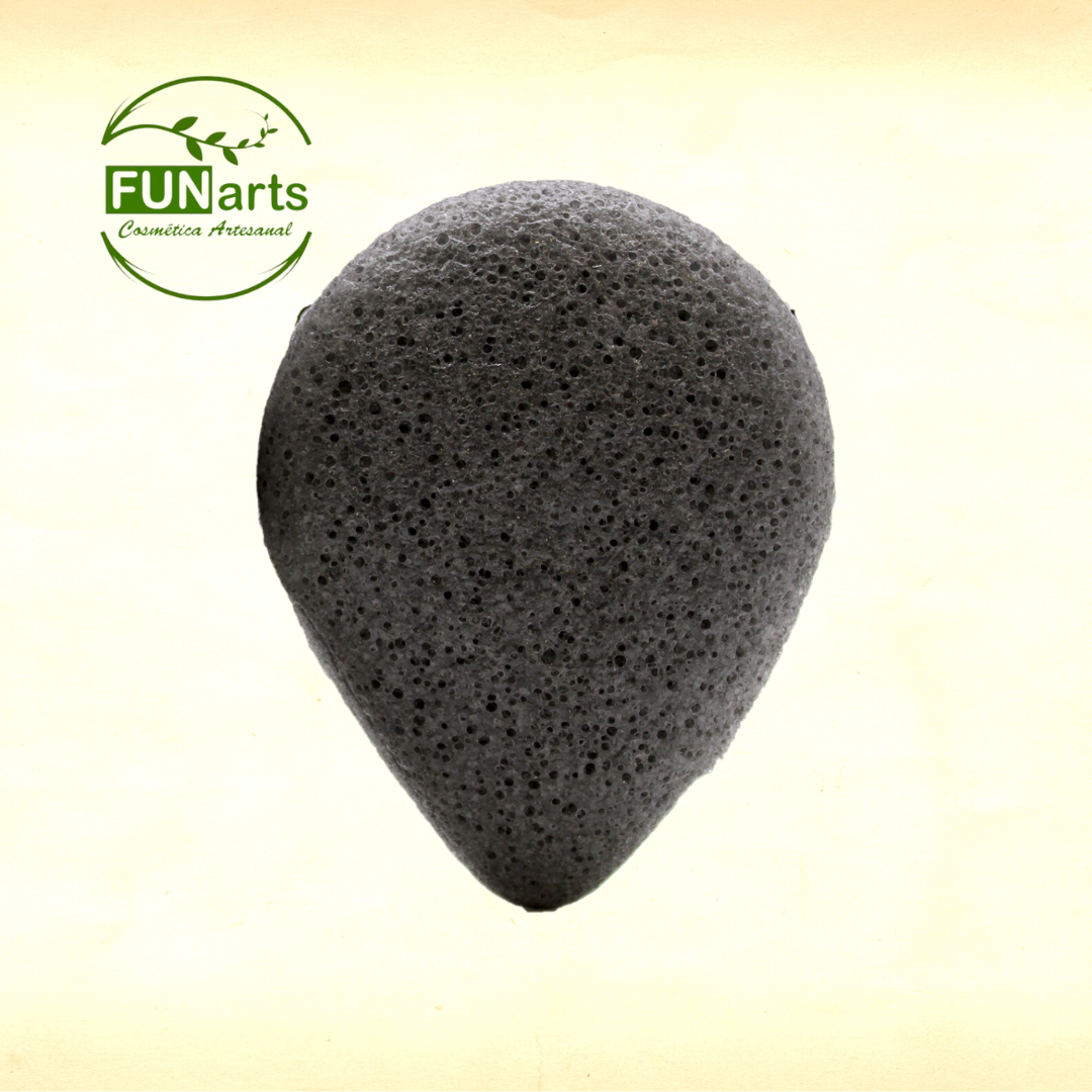 Pack 2uni. Esponja Konjac - Carvão de Bambu - Antibacteriano